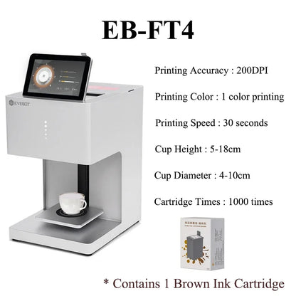 EVEBOT 3D Latte Art Coffee Printer – Automatic Beverage Food Selfie Printer, WiFi