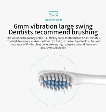 Electric Ultrasonic Toothbrush – 6 Modes, USB Rechargeable, Waterproof