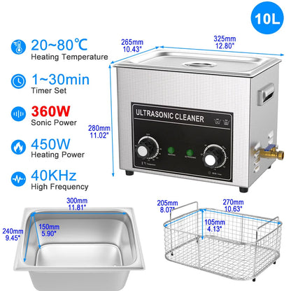 Ultrasonic Cleaner 1.3L–30L | 40KHz 220V EU Plug | Professional Ultrasound Bath