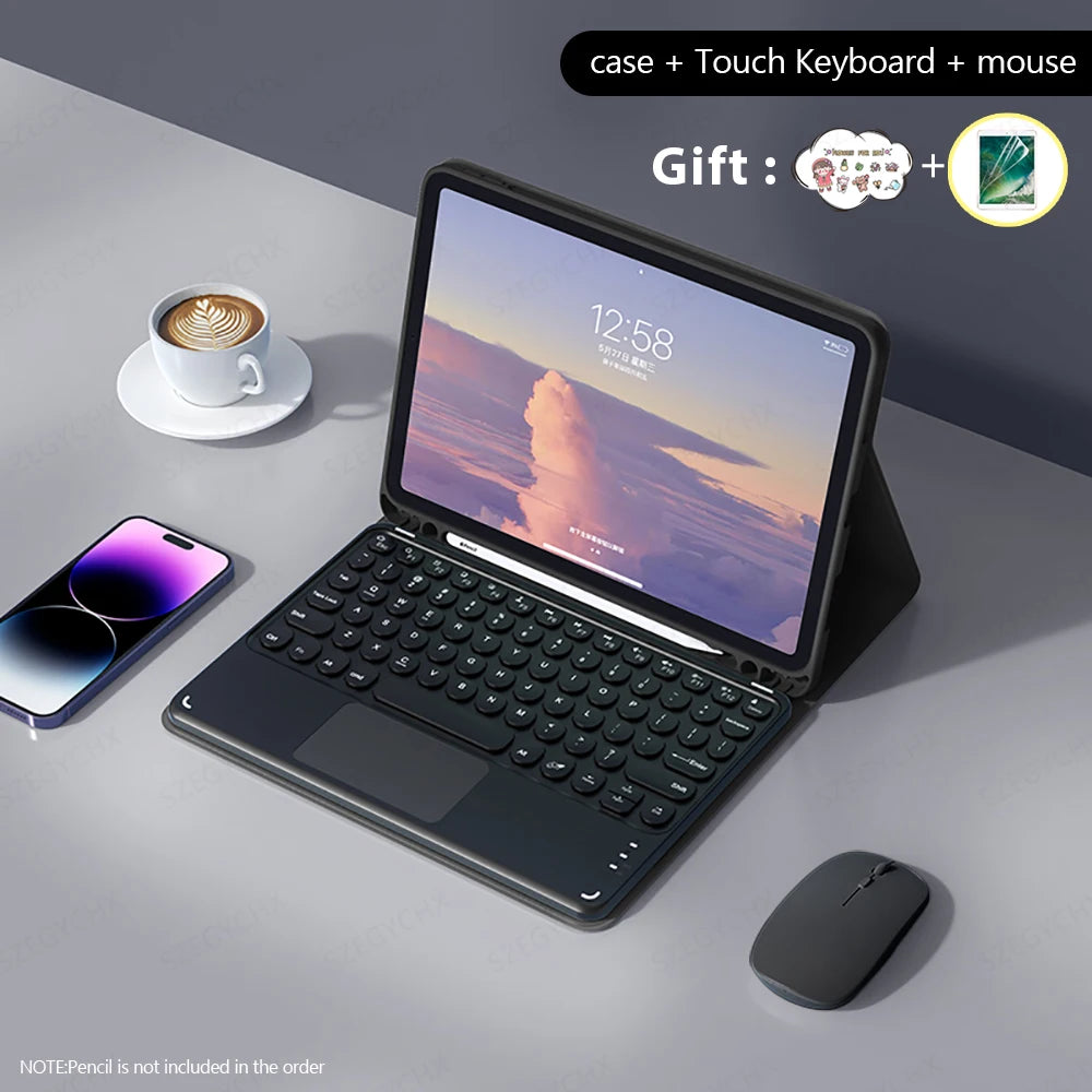 Bluetooth Keyboard & Mouse Case for iPad – Pro, Air, 10th Gen, Mini