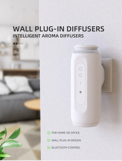 Wall Plug Aroma Diffuser 300m³ — Waterless, Smart Scent Machine, Electric Room Fragrance Diffuser