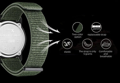 NORTH EDGE TERRAX Men's Digital Sport Watch – 50M Waterproof, Stopwatch, Countdown, Outdoor
