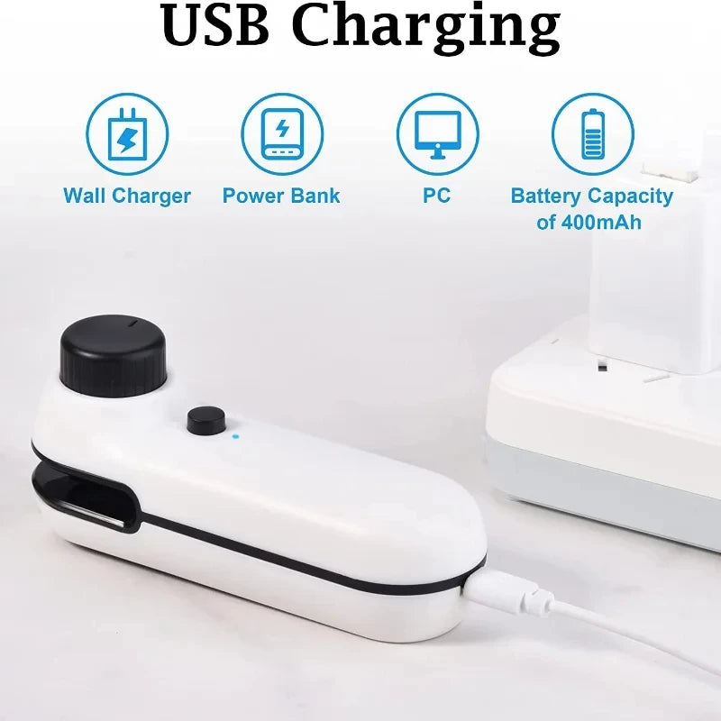 2-in-1 Mini Handheld Heat Sealer – USB Rechargeable Bag Sealer