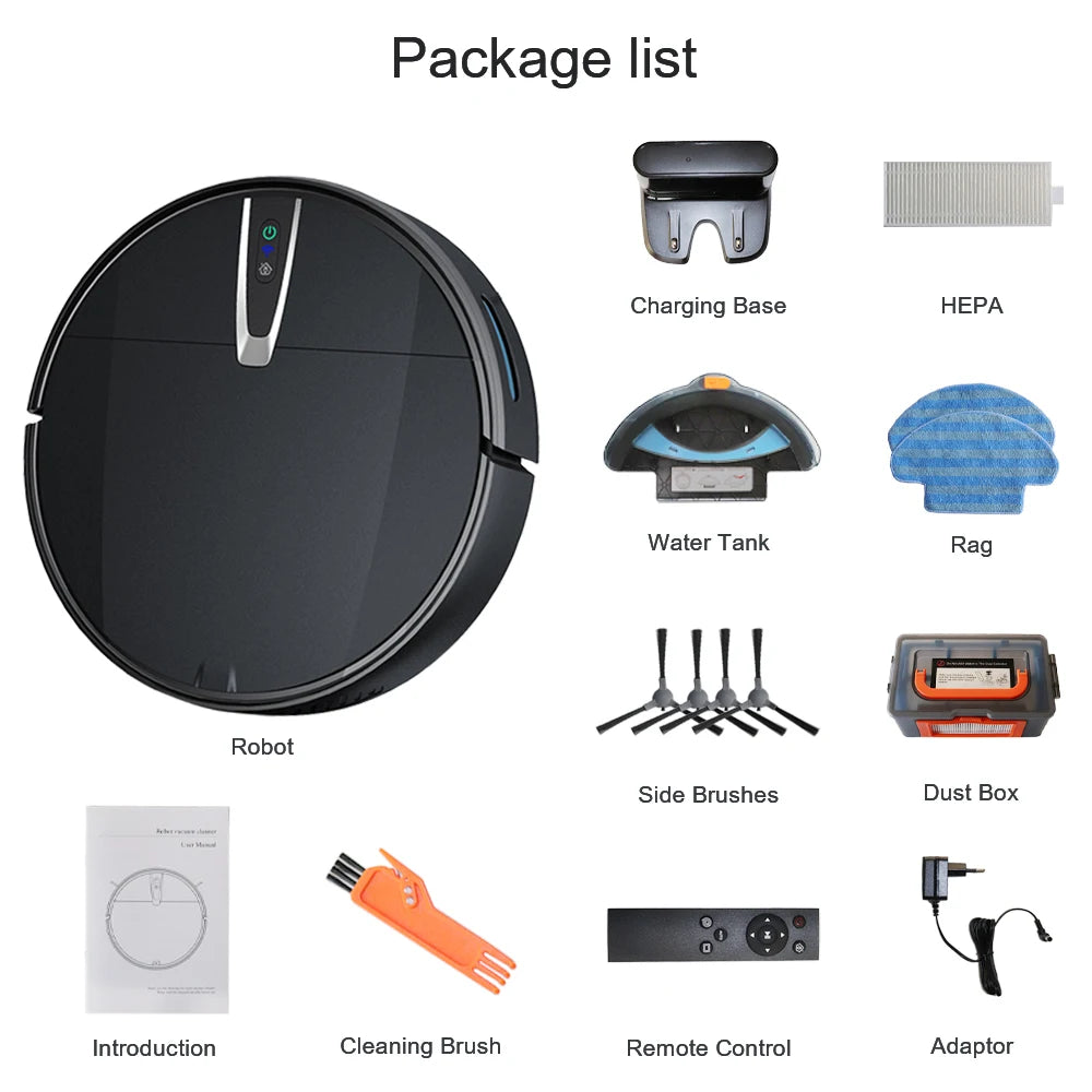 Robot Vacuum & Mop Cleaner – 3800PA Suction, APP & Voice Control | V32S / V3S | EU/US/UK