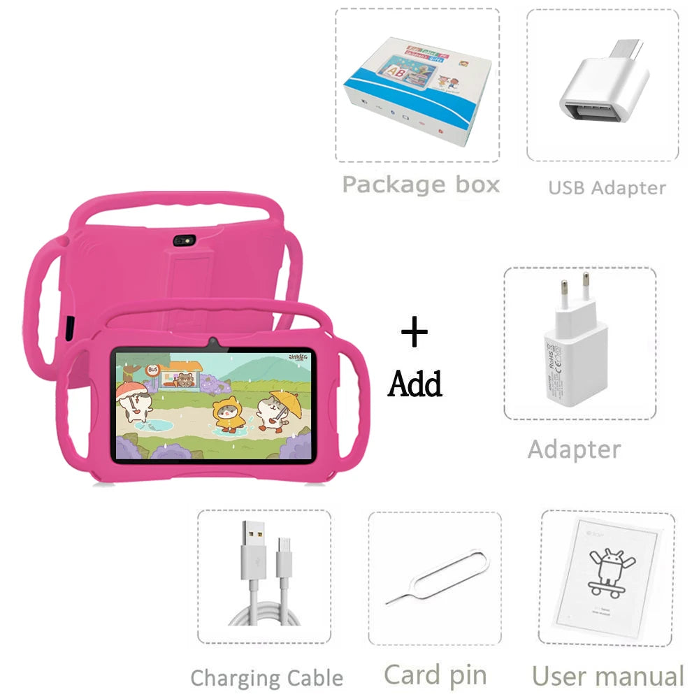 Children's Tablet 7" – Android 13, 5G WiFi, 4GB RAM, 64GB, Quad Core, 4000mAh