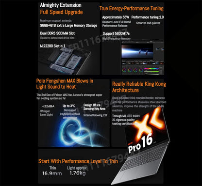Lenovo Xiaoxin Pro 16 2025 – AMD AI 7H 350, 32GB DDR5, 1/2TB SSD, 16" 2.8K OLED 120Hz, Windows 11