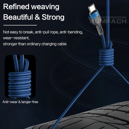 5A USB to Type-C Fast Charging Cable – Nylon Braided, for iPhone, Samsung, Xiaomi, Huawei