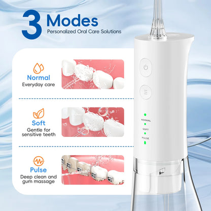 Electric Water Flosser Rechargeable | 300ml | IPX7 Waterproof | Home & Travel
