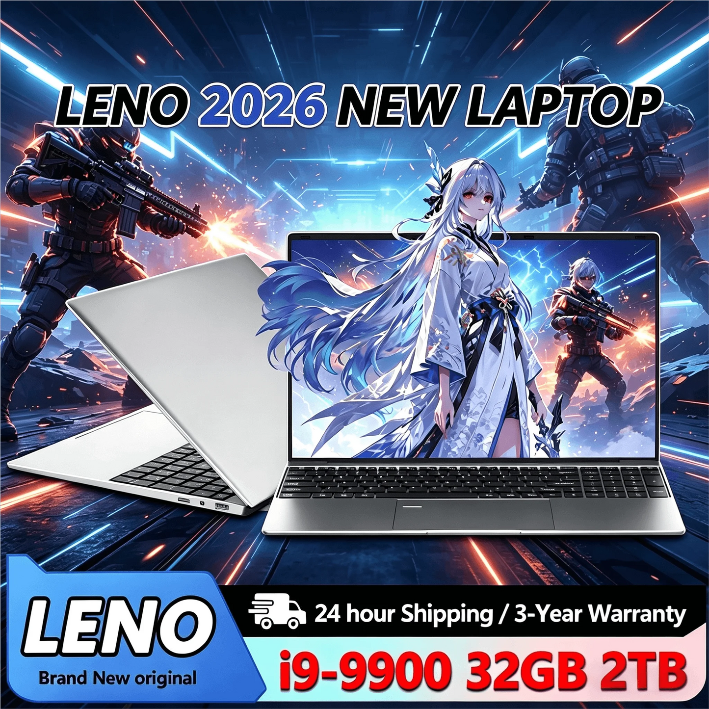 Ultra Slim Laptop 15.6" – Intel Core i9-9900, 32GB RAM, 2TB SSD, Windows 11 Pro, Full HD