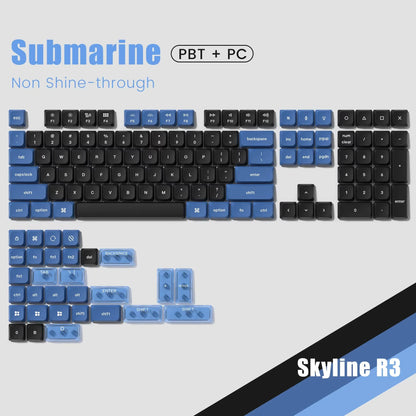 143 Key Low Profile PBT Keycaps – RGB Shine-Through, 60%/87/104, Cherry/Gateron MX