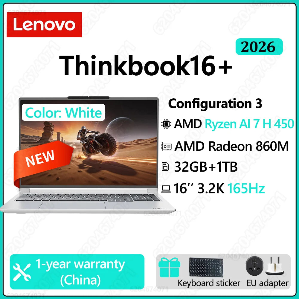 Lenovo ThinkBook 16+ 2025/2026 – AMD Ryzen 7 H 255 / AI 7 H 450, 24/32GB DDR5, 16" 2.5K 120Hz