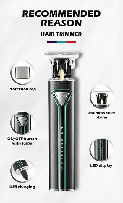VGR T9 Hair Clipper V-009 – Professional Rechargeable Cordless Beard Trimmer & Haircut Machine for Men