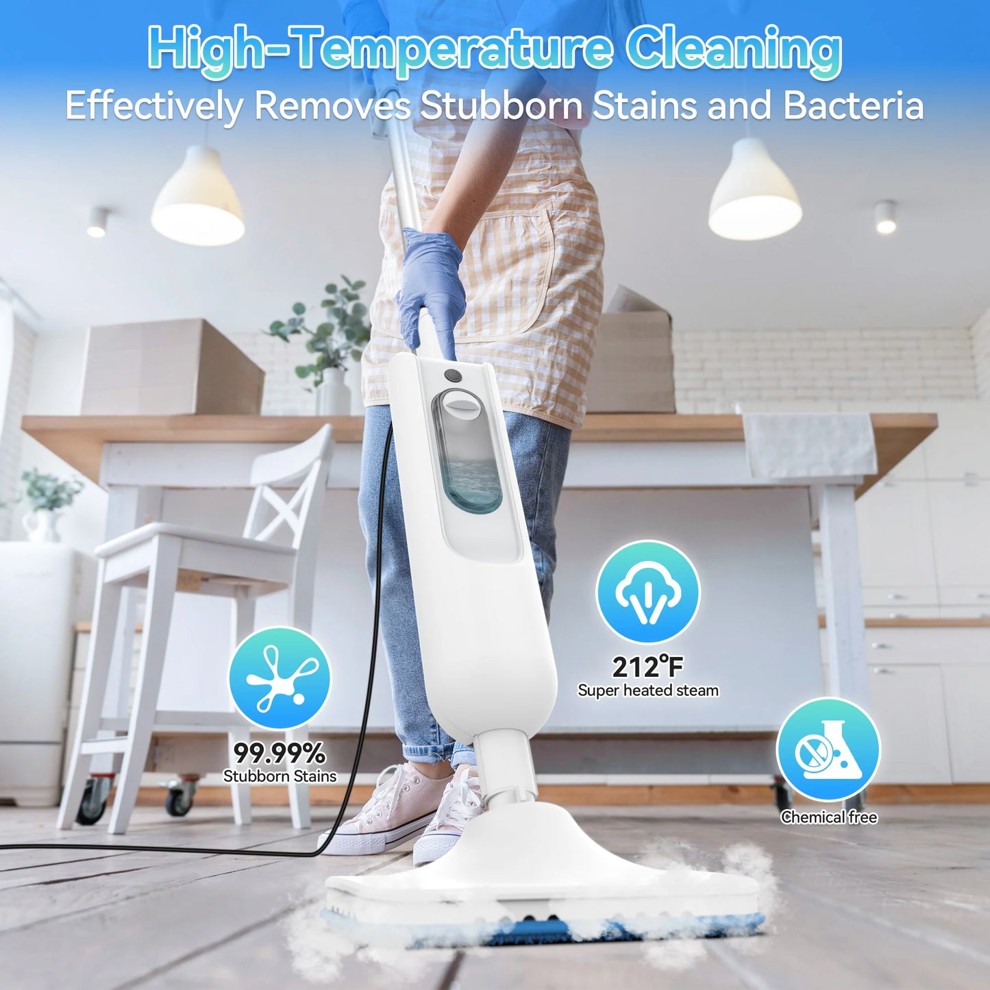 INSE F2 6-in-1 Steam Mop – 1200W High-Temperature Steam Cleaner, 360ml Tank, for Hard Floors, Carpet & Kitchen