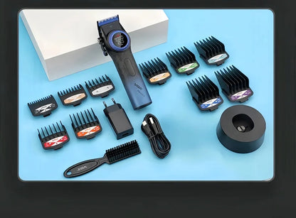 VGR V-001 Professional Hair Clipper – 9000RPM, 21-Speed, DLC Blades, 300min, USB