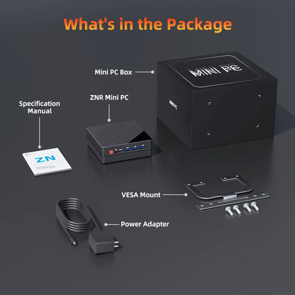 TexHoo Mini PC – AMD Ryzen 7 7730U / R5 4300U / R3 5300U, DDR4, Triple Display, Dual LAN, WiFi 5, BT 4.0