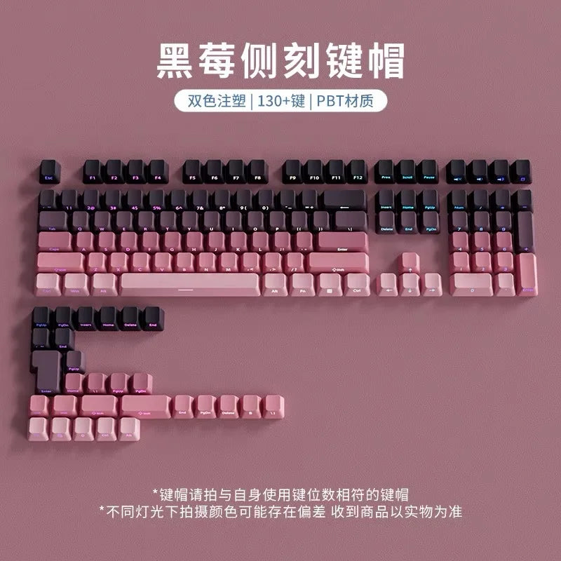 Transparent Pbt Keycaps With Side-Engraved Opacity Gradient Dye Sublimation For Mechanical Keyboard Six Color Personalized Fit