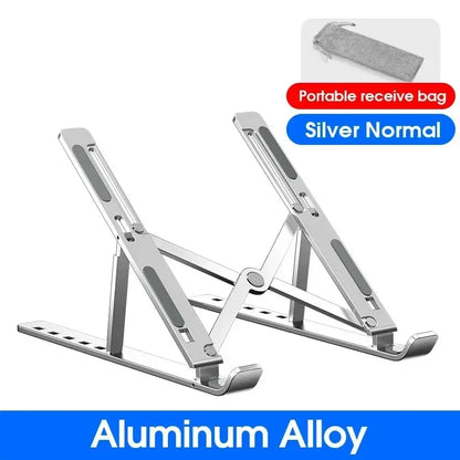 Aluminum Laptop Stand – Adjustable, Foldable, Cooling, Portable Notebook Holder for MacBook