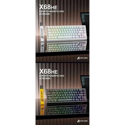 Attack Shark X68 HE Gaming Keyboard – Magnetic Hall Effect, 0.01mm Rapid Trigger, 8000Hz, 68-Key
