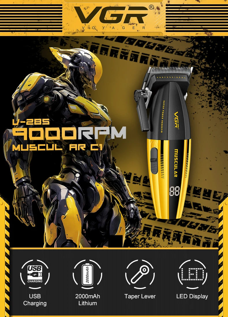 VGR Professional Hair Clippers | 9000 RPM | V-285 & V-003 | Cordless Barber Trimmer