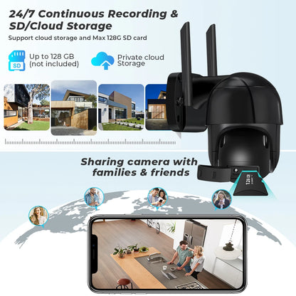 8MP 4K PTZ WiFi IP Camera – Auto Tracking, Speed Dome, Outdoor Smart Surveillance (ICSEE)