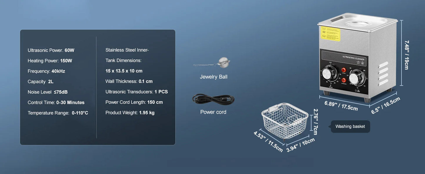 SucceBuy Ultrasonic Cleaner 2L–30L | Heater & Timer | Lab, Auto Parts, Jewelry