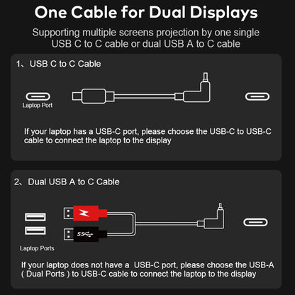 16" Laptop Screen Extender – FHD Triple Monitor for 12-18.5" Laptops