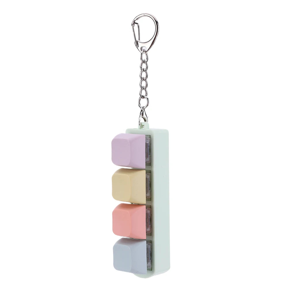 4-Key Mechanical Keyboard Switch Tester – DIY Keycaps, Fidget Toy, Stress Relief Keychain