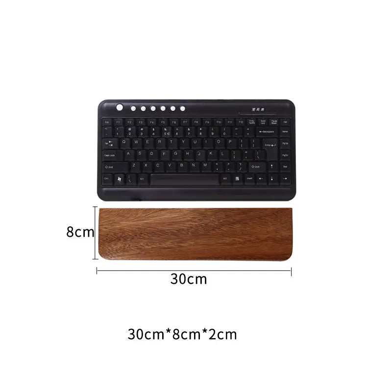 Walnut Wood Mechanical Keyboard Wrist Rest — Ergonomic Palm Pad, 87/98/104/108 Key