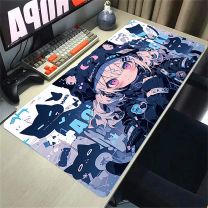 Kawaii Girls & Cat Graffiti Deskmat 900x400 – Anime Gaming Mouse Pad, Waterproof, Non-Slip