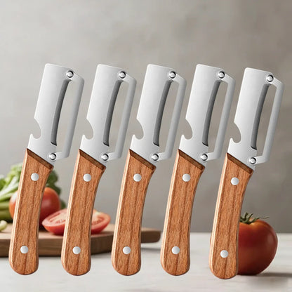 Stainless Steel Vegetable Peeler with Wooden Handle