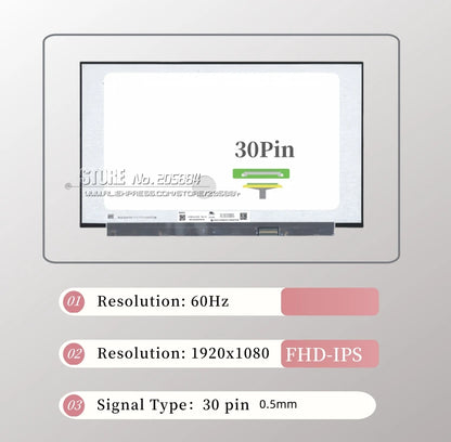 Lenovo IdeaPad Slim 3 15.6" FHD LCD Screen Replacement – 30-Pin (15AMN8, 15IRH8, 15IRU8)