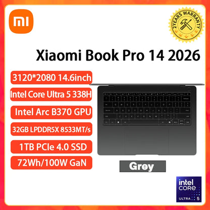 Xiaomi RedmiBook Pro 14 2026 – Intel U5-325H/U5-338H/U7-358H, 24GB/32GB, 1TB