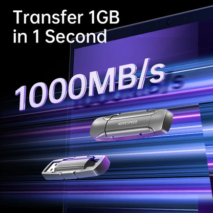MOVESPEED 1000MB/s USB 3.2 Gen2 Flash Drive – Type-C Solid State Pen Drive 128GB–2TB