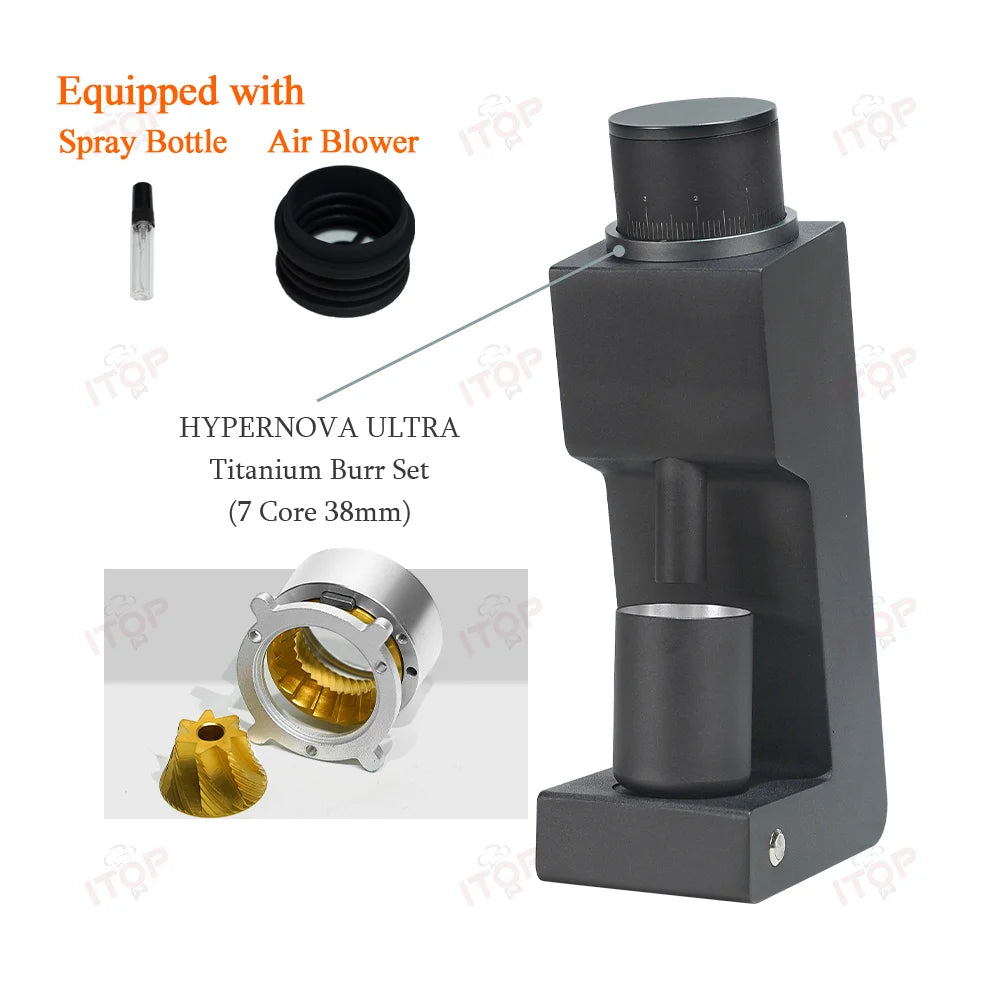 ITOP 03 Electric Coffee Grinder – 48mm Flat Burr, 7-Core, Espresso & Filter | 110V / 220V
