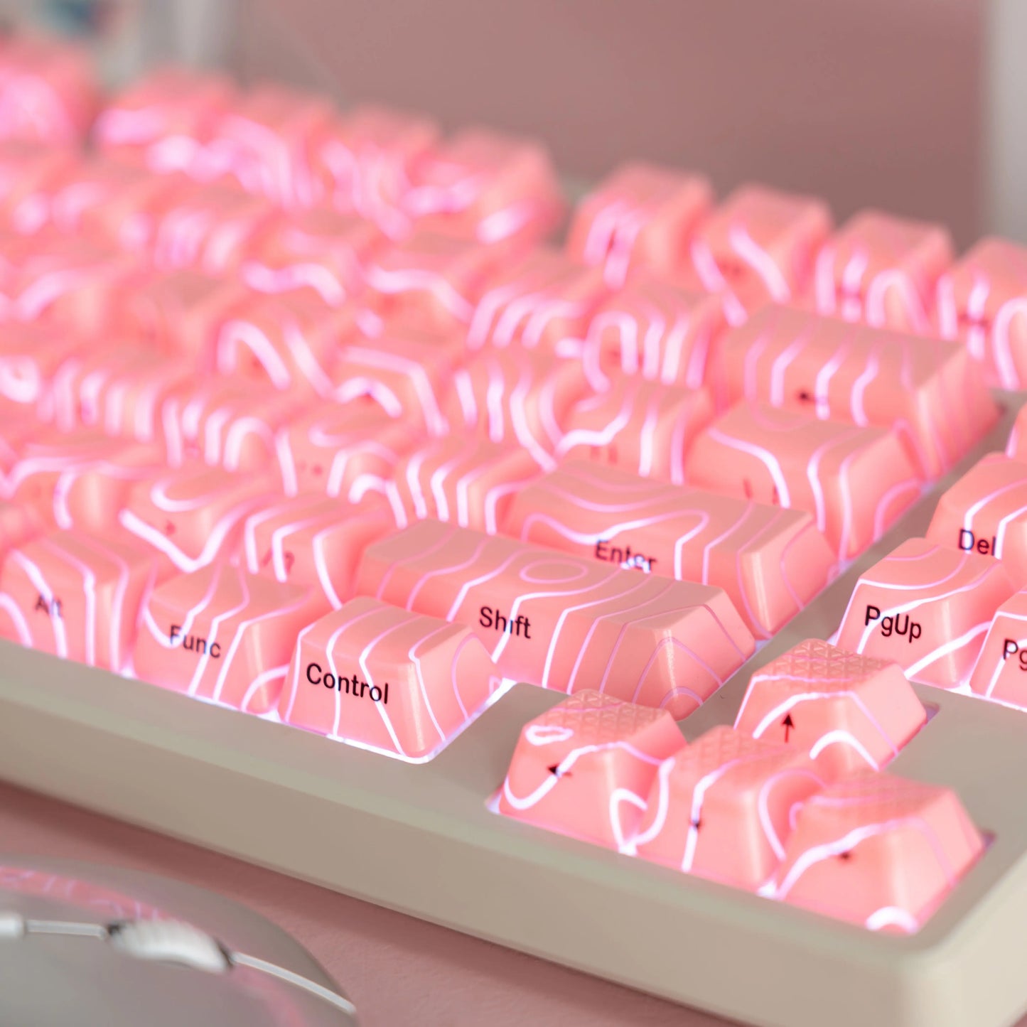 XVX Topographic Keycaps 118 Keys – OEM Profile, Shine-Through, IMD-Tech, Side Print