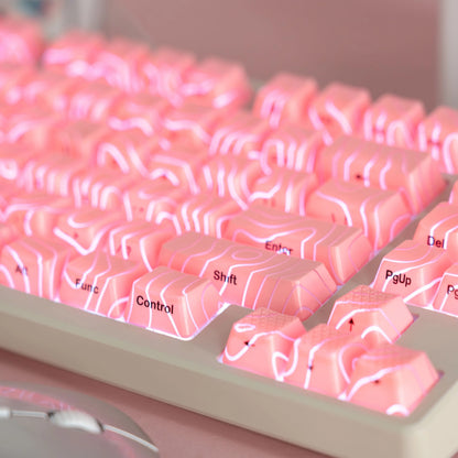 XVX Topographic Keycaps 118 Keys – OEM Profile, Shine-Through, IMD-Tech, Side Print
