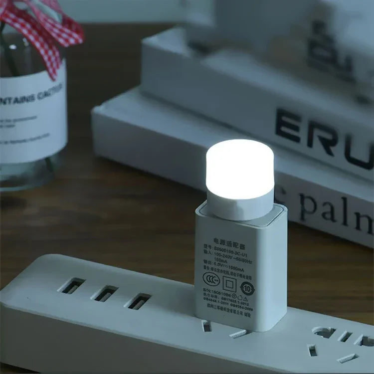 Mini USB Night Light | Warm White Eye Protection LED Book Reading Lamp for PC, Power Bank & Charging (1-20pcs)