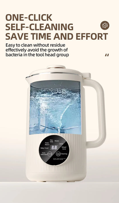 8-in-1 Automatic Nut Milk Machine & Coffee Maker – 40oz, Self-Cleaning, Delay Start, Keep Warm