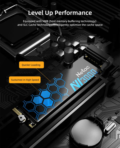 Netac NVMe M.2 SSD – 250GB to 2TB, PCIe 3.0x4, 2280 for Laptop & Desktop
