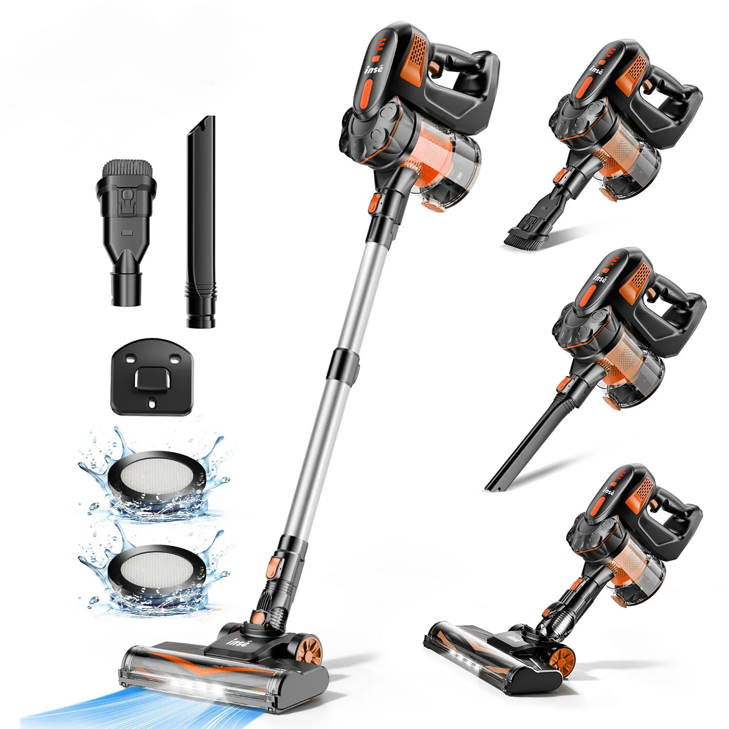 INSE V770 Cordless Stick Vacuum Cleaner – 25kPa, 235W, 6-in-1, 40min Battery