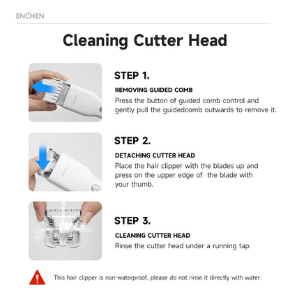 ENCHEN Boost-W Cordless Hair Clipper – USB Rechargeable, Adjustable Comb