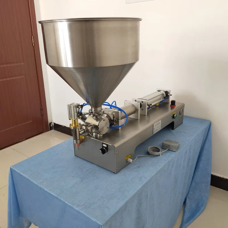 Pneumatic Paste & Liquid Filling Machine – Adjustable Cream Filler with 30L Hopper