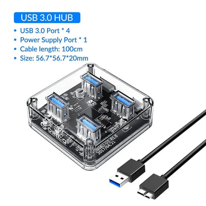 ORICO USB 3.0 Hub – 4 & 7 Port Splitter, Ultra-Slim, OTG, 5Gbps | MacBook & PC Compatible