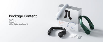 JISULIFE Portable Neck Fan – 4000mAh, 5 Speeds, Twistable Bladeless Hands-Free Neckband Fan