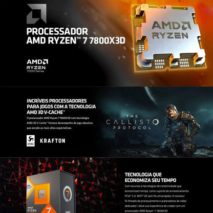 AMD Ryzen 7 7800X3D Gaming Processor – 8-Core, 5GHz, AM5, 3D V-Cache, DDR5