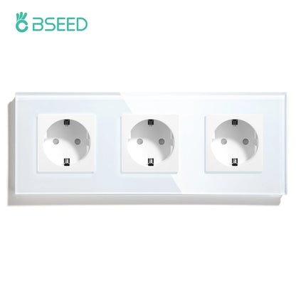 BSEED EU Wall Socket with USB-C Charging Port – Glass Panel 16A