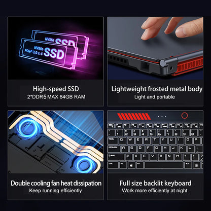 16.1" Gaming Laptop — Intel i9-13900HK, RTX 4050 6G, Up to 64GB DDR5, 2TB NVMe SSD, Windows 11