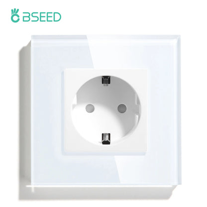 BSEED EU Wall Socket with USB-C Charging Port – Glass Panel 16A