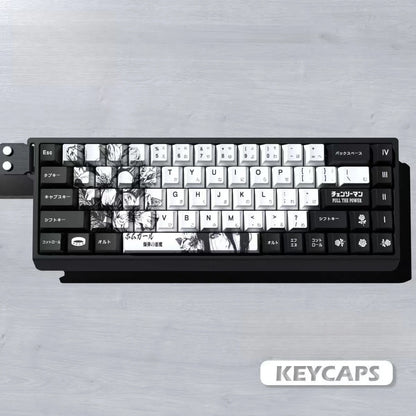Chainsaw Man Anime Keycaps – PBT Dye-Sub, Cherry Profile, 74–140 Keys, for Mechanical Keyboard