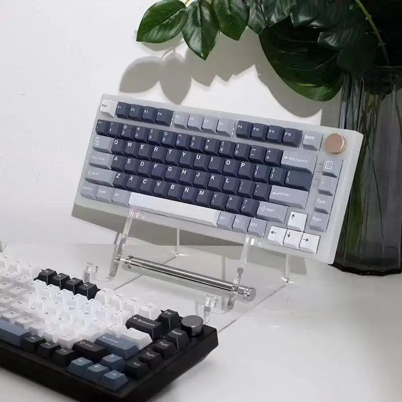 Transparent Acrylic Keyboard Display Stand – Layered Rack Holder for Mechanical Keyboards